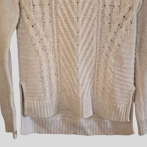 ELLE Cowl Neck Sweater Women’s Size Small Lilac Purple Cable Knit Relaxed Fit - Picture 9 of 13